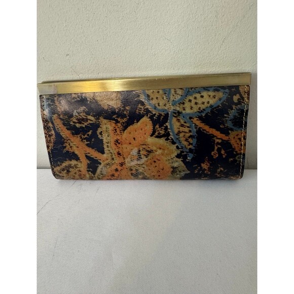 PATRICIA NASH CAUCHY  ITALIAN LEATHER TOP FRAME WALLET/CLUTCH - Picture 2 of 11